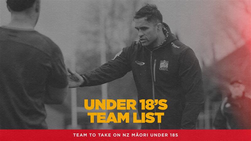 University of Waikato Chiefs U18s named to play this weekend